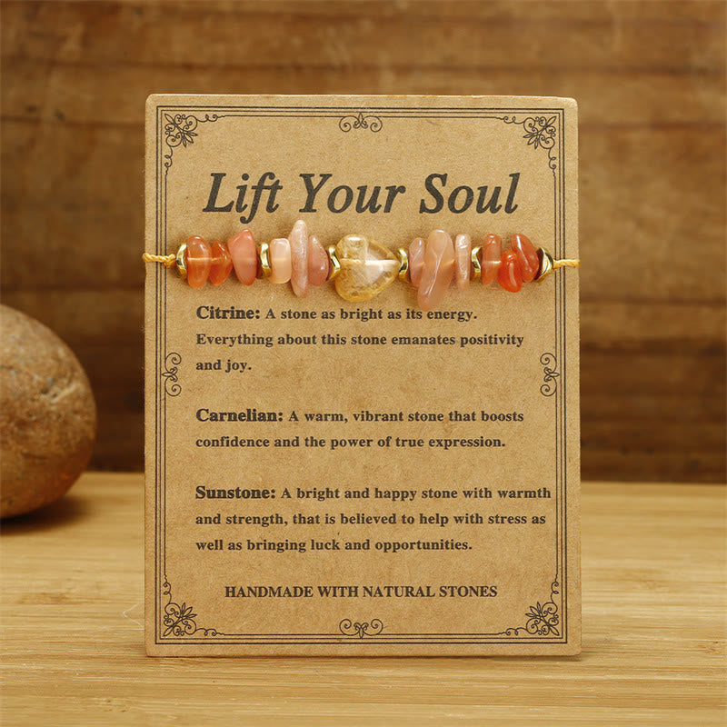 Fortune Jewel Lift Your Soul Citrine Carnelian Sun Stone Happiness Bracelet