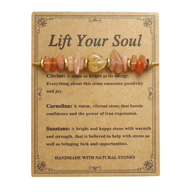 Fortune Jewel Lift Your Soul Citrine Carnelian Sun Stone Happiness Bracelet