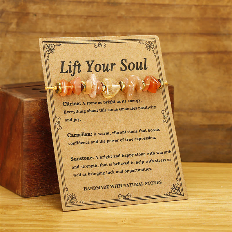Fortune Jewel Lift Your Soul Citrine Carnelian Sun Stone Happiness Bracelet