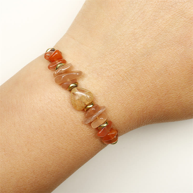 Fortune Jewel Lift Your Soul Citrine Carnelian Sun Stone Happiness Bracelet
