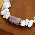 Fortune Jewel De-Stress Amethyst Blue Lace Agate Howlite Healing Bracelet