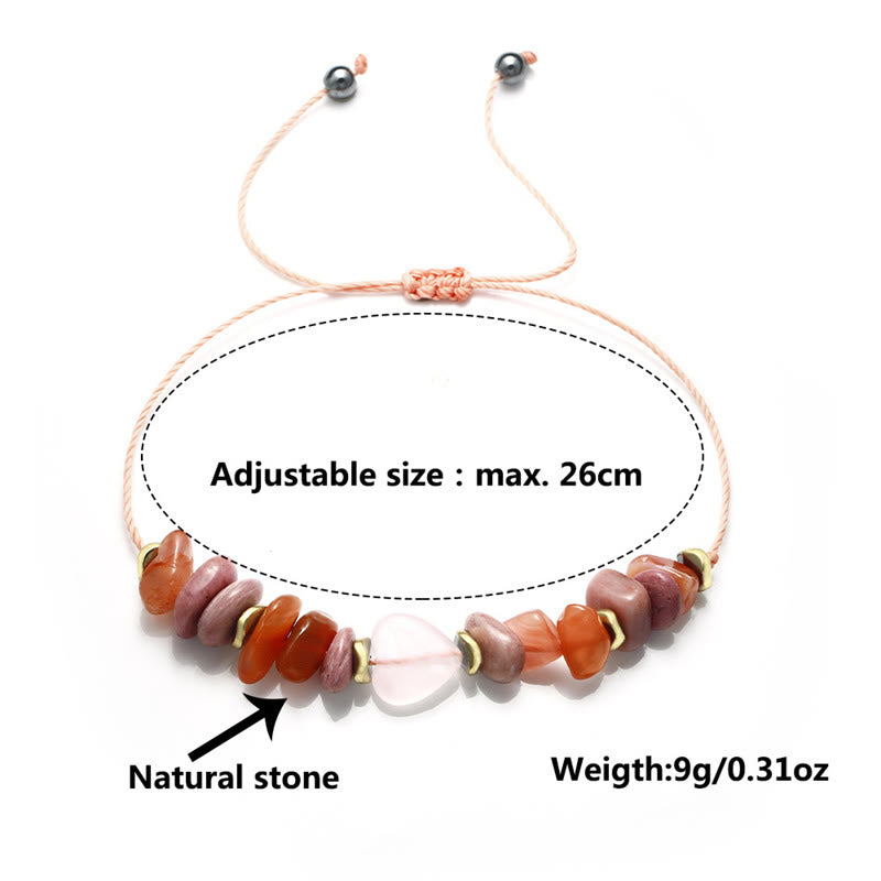 Fortune Jewel Thinking Of You Rose Quartz Rhodonite Carnelian Relationships Bracelet