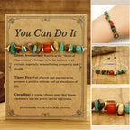 Fortune Jewel You Can Do It Green Aventurine Tiger Eye Carnelian Luck Bracelet