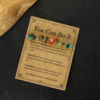Fortune Jewel You Can Do It Green Aventurine Tiger Eye Carnelian Luck Bracelet
