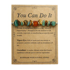 Fortune Jewel You Can Do It Green Aventurine Tiger Eye Carnelian Luck Bracelet