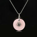 Fortune Jewel Various Crystal Rose Quartz Green Aventurine Amethyst The Tree of Life Kindness Necklace Pendant