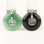 Fortune Jewel Various Crystal Rose Quartz Green Aventurine Amethyst The Tree of Life Kindness Necklace Pendant