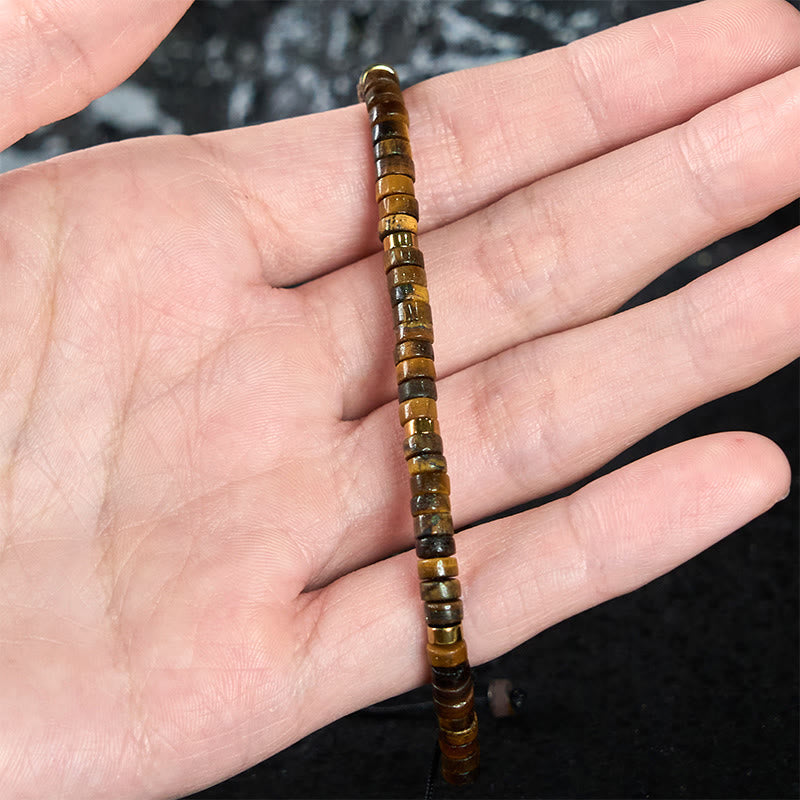 Fortune Jewel Natural Tiger Eye Spacer Bead Courage Bracelet