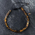 Fortune Jewel Natural Tiger Eye Spacer Bead Courage Bracelet