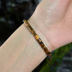 Fortune Jewel Natural Tiger Eye Spacer Bead Courage Bracelet