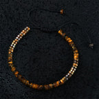 Fortune Jewel Natural Tiger Eye Spacer Bead Courage Bracelet