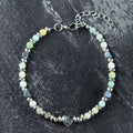 Fortune Jewel Natural Stone Amazonite Amethyst Lazurite Rose Quartz Heart Positive Balance Bracelet