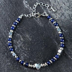 Fortune Jewel Natural Stone Amazonite Amethyst Lazurite Rose Quartz Heart Positive Balance Bracelet
