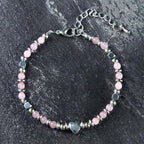 Fortune Jewel Natural Stone Amazonite Amethyst Lazurite Rose Quartz Heart Positive Balance Bracelet