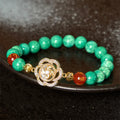 Fortune Jewel Natural Jade Om Mani Padme Hum Cyclone Charm Prosperity Bracelet