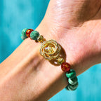 Fortune Jewel Natural Jade Om Mani Padme Hum Cyclone Charm Prosperity Bracelet