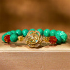 Fortune Jewel Natural Jade Om Mani Padme Hum Cyclone Charm Prosperity Bracelet