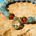Fortune Jewel Natural Green Jade Om Mani Padme Hum Cyclone Charm Luck Bracelet