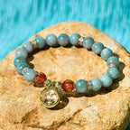 Fortune Jewel Natural Green Jade Om Mani Padme Hum Cyclone Charm Luck Bracelet