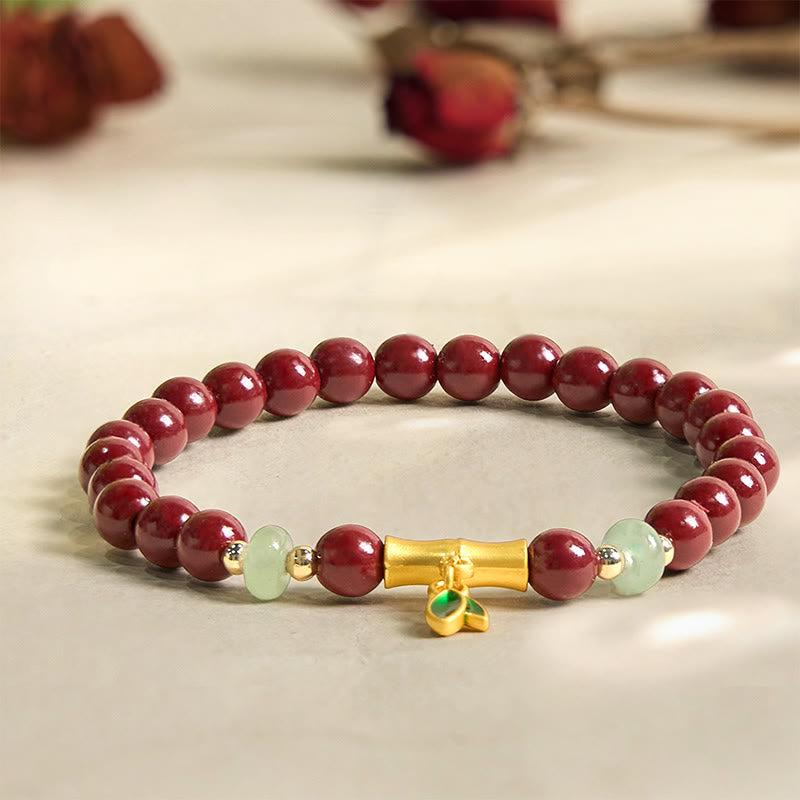 Fortune Jewel Cinnabar Bamboo Concentration Bracelet