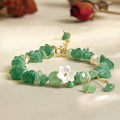 Fortune Jewel Natural Strawberry Quartz Green Strawberry Quartz Super Seven Crystal Flower Healing Bracelet