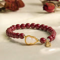 Fortune Jewel Cinnabar Gourd Fu Character Charm Blessing Bracelet