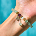 Fortune Jewel Natural Strawberry Quartz Green Strawberry Quartz Butterfly Charm Love Bracelet