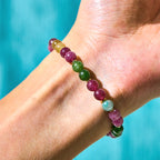 Fortune Jewel Colorful Tourmaline Lucky Cat Positive Bracelet