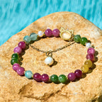 Fortune Jewel Colorful Tourmaline Lucky Cat Positive Bracelet