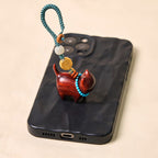 Fortune Jewel Hetian Jade Natural Sandalwood Red Sandalwood Green Sandalwood Fu Character Abundance Key Chain