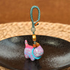 Fortune Jewel Hetian Jade Natural Sandalwood Red Sandalwood Green Sandalwood Fu Character Abundance Key Chain