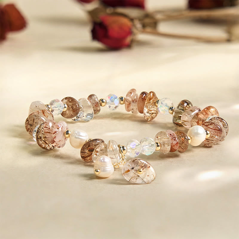 Fortune Jewel Natural Super Seven Crystal Irregular Small Pieces Positive Bracelet