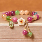 Fortune Jewel Natural Tourmaline Fu Character Flower Lucky Brand Bracelet