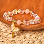 Fortune Jewel Natural Amethyst Sun Stone Butterfly Peace Bracelet