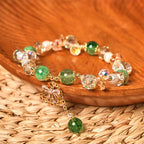 Fortune Jewel Natural Strawberry Quartz Pearl Shell Positive Bracelet