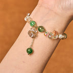 Fortune Jewel Natural Strawberry Quartz Pearl Shell Positive Bracelet