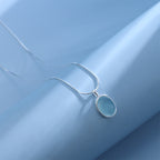Fortune Jewel 925 Sterling Silver Aquamarine Healing Clavicle Chain Necklace Pendant