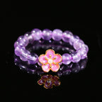 Fortune Jewel 3mm Amethyst Peach Blossom Elastic String Ring