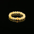 Fortune Jewel 3mm Golden Rutilated Quartz Beads Wealth Elastic String Ring