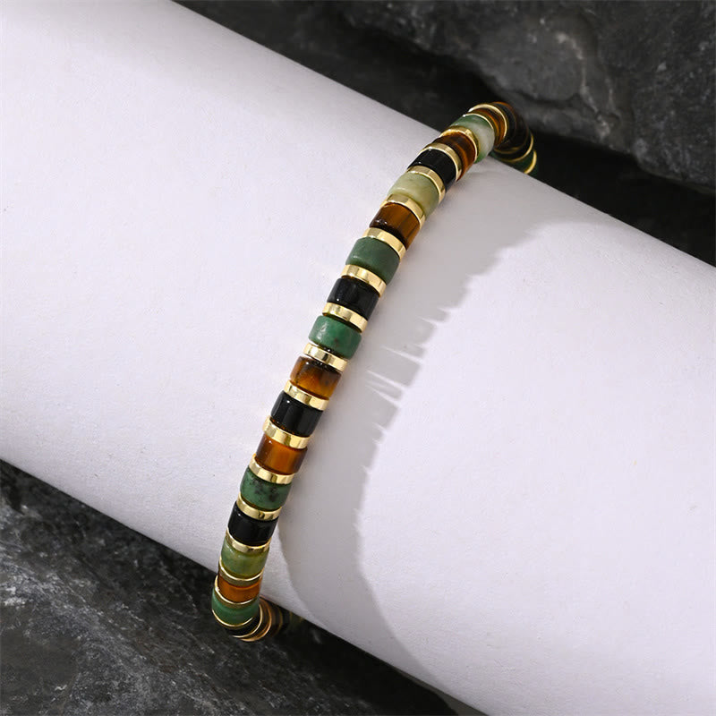 Fortune Jewel Natural Hematite Tiger Eye Stones Support Bracelet