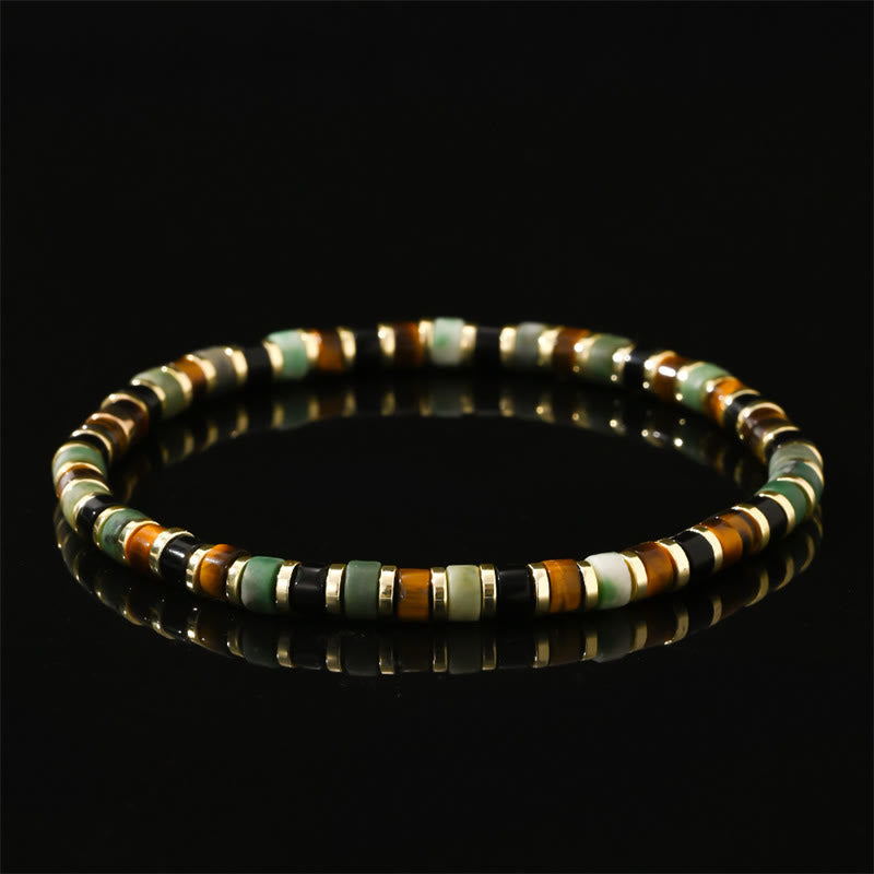 Fortune Jewel Natural Hematite Tiger Eye Stones Support Bracelet