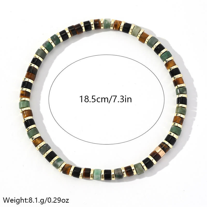 Fortune Jewel Natural Hematite Tiger Eye Stones Support Bracelet