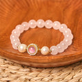 Fortune Jewel Pink Crystal Pearl Warmth Bracelet
