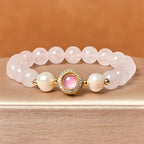 Fortune Jewel Pink Crystal Pearl Warmth Bracelet