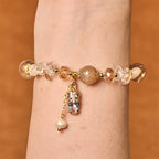 Fortune Jewel Natural Citrine Green Strawberry Quartz PiXiu Prosperity Bracelet