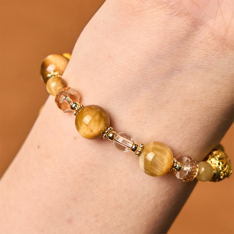 Fortune Jewel Natural Tiger Eye Beads Weight Strength Bracelet