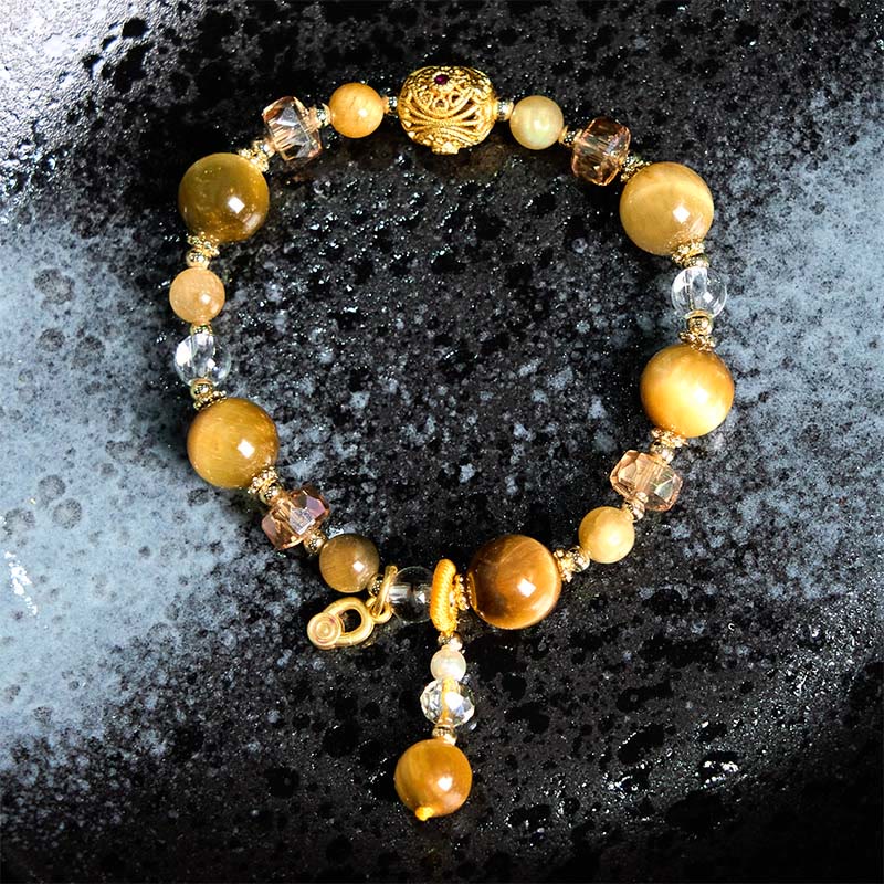 Fortune Jewel Natural Tiger Eye Beads Weight Strength Bracelet