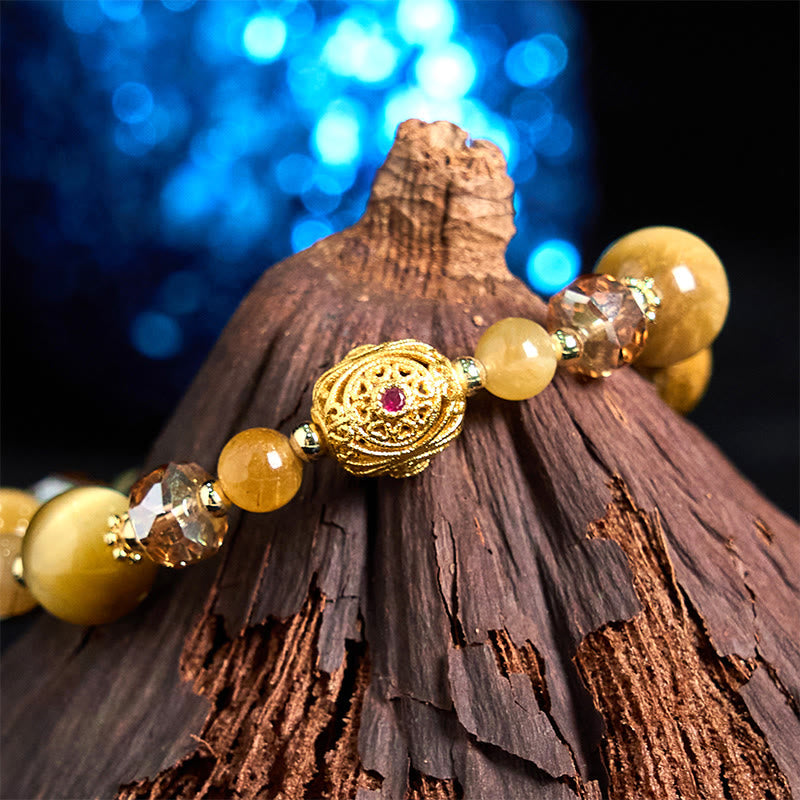 Fortune Jewel Natural Tiger Eye Beads Weight Strength Bracelet
