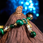 Fortune Jewel Natural Red Tiger Eye Green Tiger Eye Beads Weight Balance Bracelet