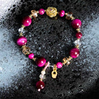 Fortune Jewel Natural Red Tiger Eye Green Tiger Eye Beads Weight Balance Bracelet